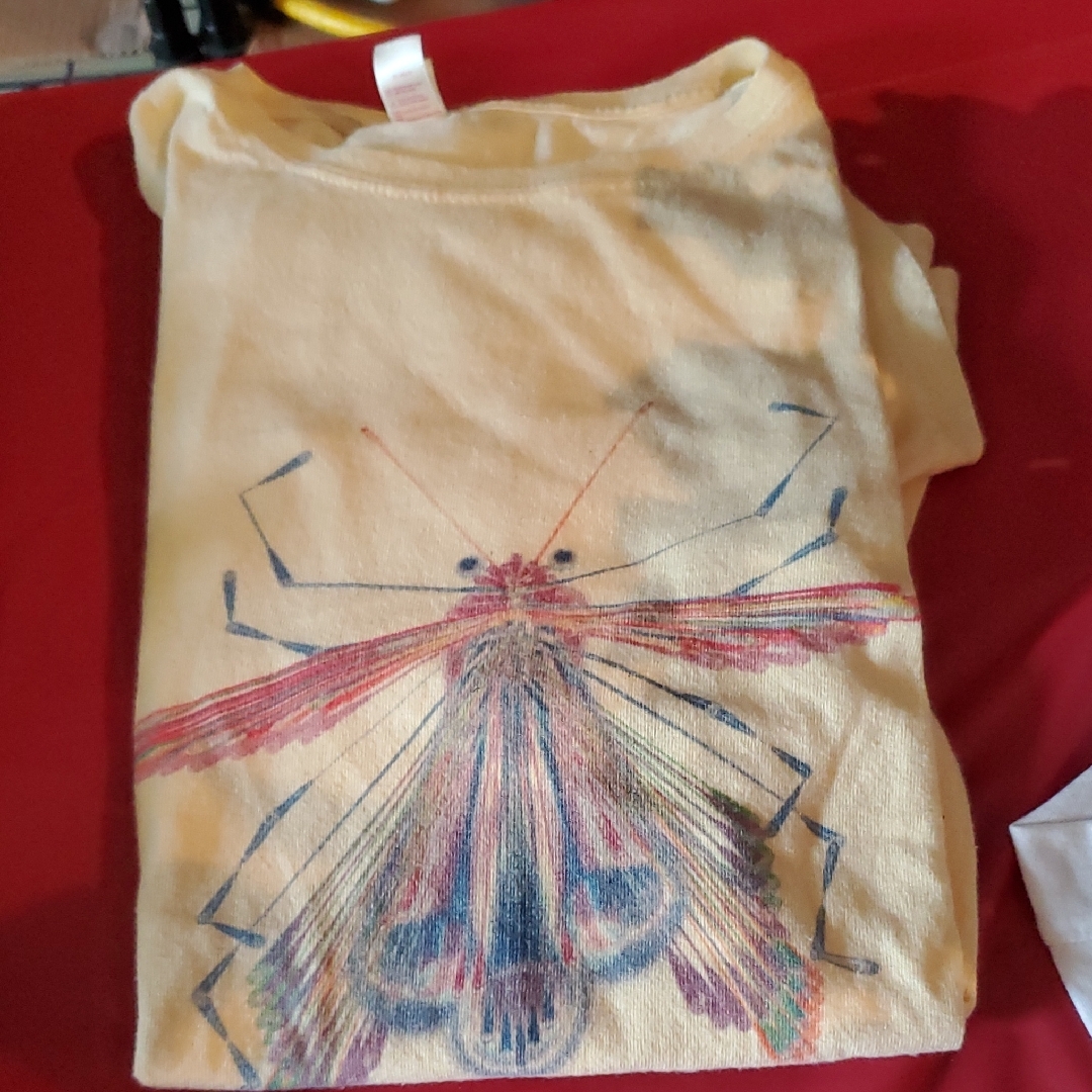Anvil Cream Artistic Butterfly Short Sleeve Tee